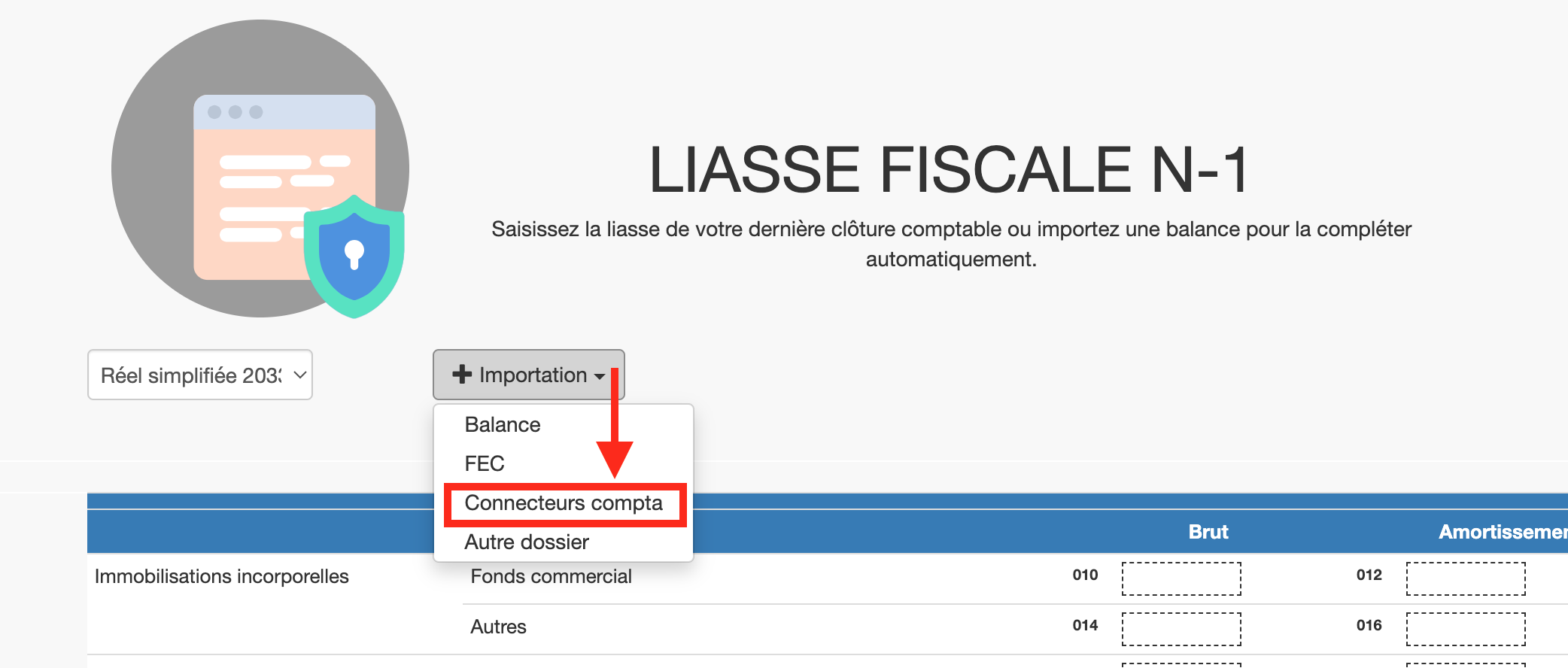 Interface PREVI'START - Accès aux connecteurs comptables et module d'importation